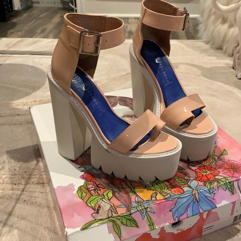 Jeffery Campbell Fabrizio pink patent.